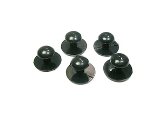 Vintage Tuxedo Studs Set of 5 Shirt Buttons black plastic Formal Wear Suit Accessory Men Wedding Jewelry Shirt Studs