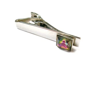 Tie Clip silver Tie Bar Watermelon Rhinestone Alligator Clasp vintage Necktie Jewelry Man Wedding Accessory Formal Wear