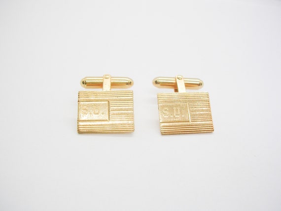 Christian Dior Cufflinks Initials SU Designer Cuf… - image 2