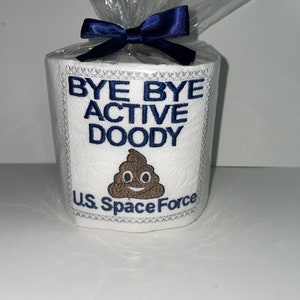 Funny Space Force Retirement Gift: Embroidered Toilet Paper