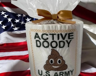U.S. Army Retirement Gift: Embroidered Toilet Paper