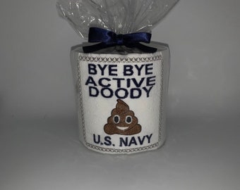 Embroidered U.S. Navy Retirement Toilet Paper, Funny Military Gift