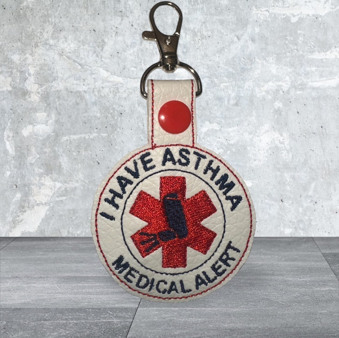 Asthma Medical Keychain/medical ID /medical Alert for Purse / Backpack ...
