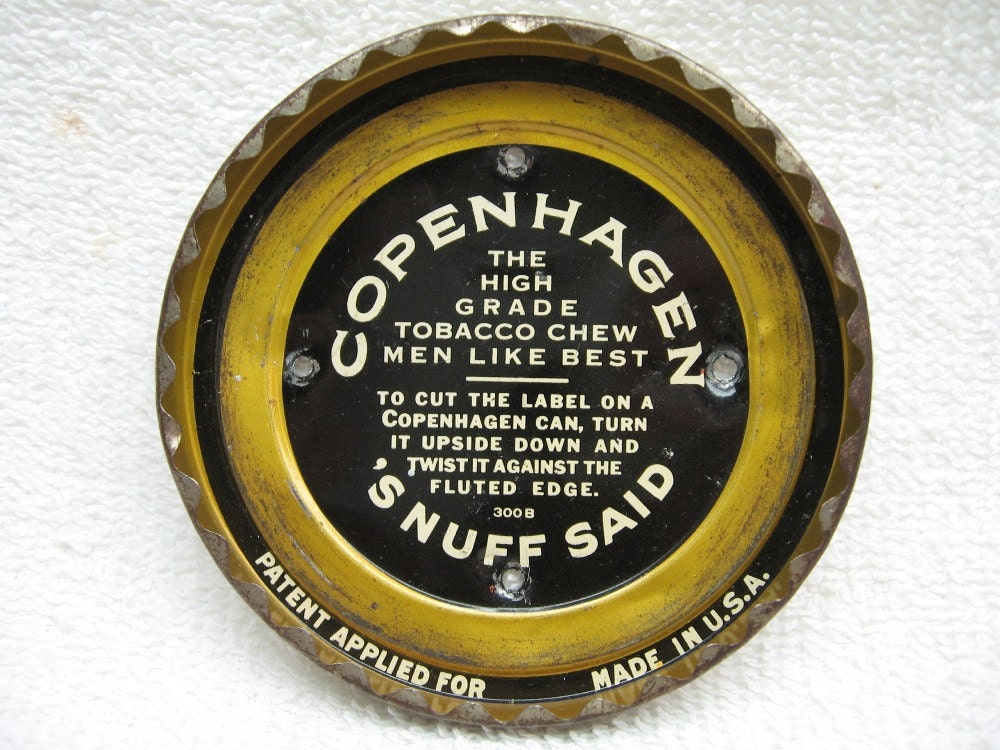 tobacco can opener Copenhagen Snuff Can Opener Wall Mount Tobacco Advertising Vintage