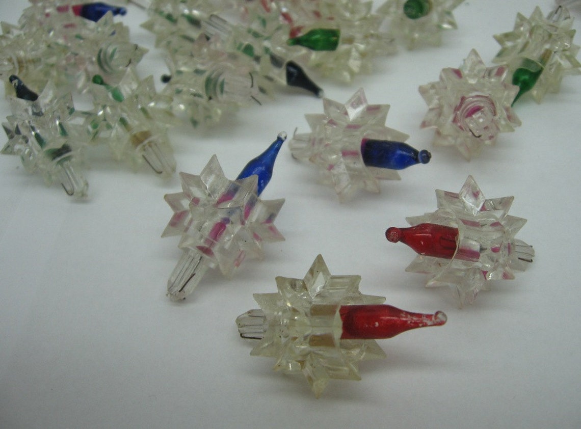 Christmas tree light cover reflector mini vintage plastic lot Etsy