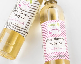LAVENDER ROSE /// After Shower Body Oil - Crema hidratante de aceite seco - Primavera - Cuidado natural de la piel orgánica - 8 oz