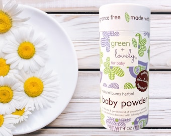 Natural Bums Herbal Baby Powder, Body Powder, Baby Powder, Organic Body Powder, Talc Free, Organic, Lavender Chamomile, Chemical Free, Gift