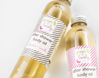 CALENDULA VANILLE /// After Shower Body Oil - Droge Olie Moisturizer - Herfstproducten - Natuurlijke Biologische Huidverzorging - 8 oz