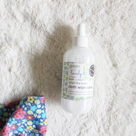 Smell the Roses Cloth Wipe Spray /// Baby Bottom Spray. Organic. Gentle plant based formula. Diaper Bag Accessory. Cloth safe. Baby Wipes.
