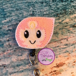 Pearl inspired pin or badge reel ID holder