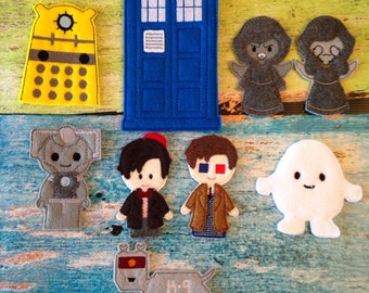 The doctor inspired finger puppet busy bag set