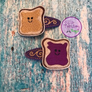 Peanut Butter and Jelly hair clips