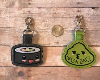 Japanese food  key chain, bag tag, zipper pull