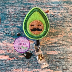 Avocado pin or badge reel ID holder