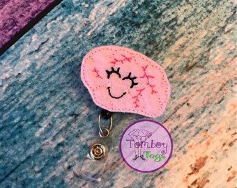 Brain pin or badge reel ID holder