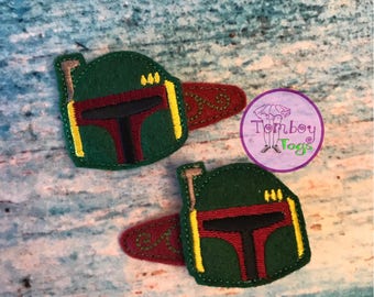 Bounty hunter inspired hair clips boba fett