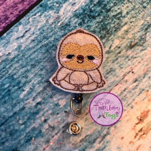 Sloth pin or badge reel ID holder