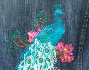 Peacock Jean Jacket - Etsy