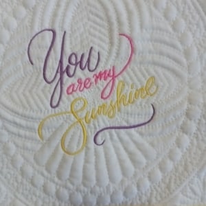 Heirloom Baby Quilt/Embroidered saying You Are My Sunshine/BabyShower Gift/Nursery Decor/Yellow Gingham