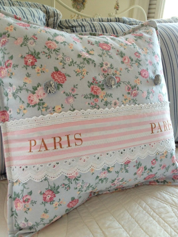 French Country Pillow Cover Shabby Chic French Linen Pillow Cover Shabby French