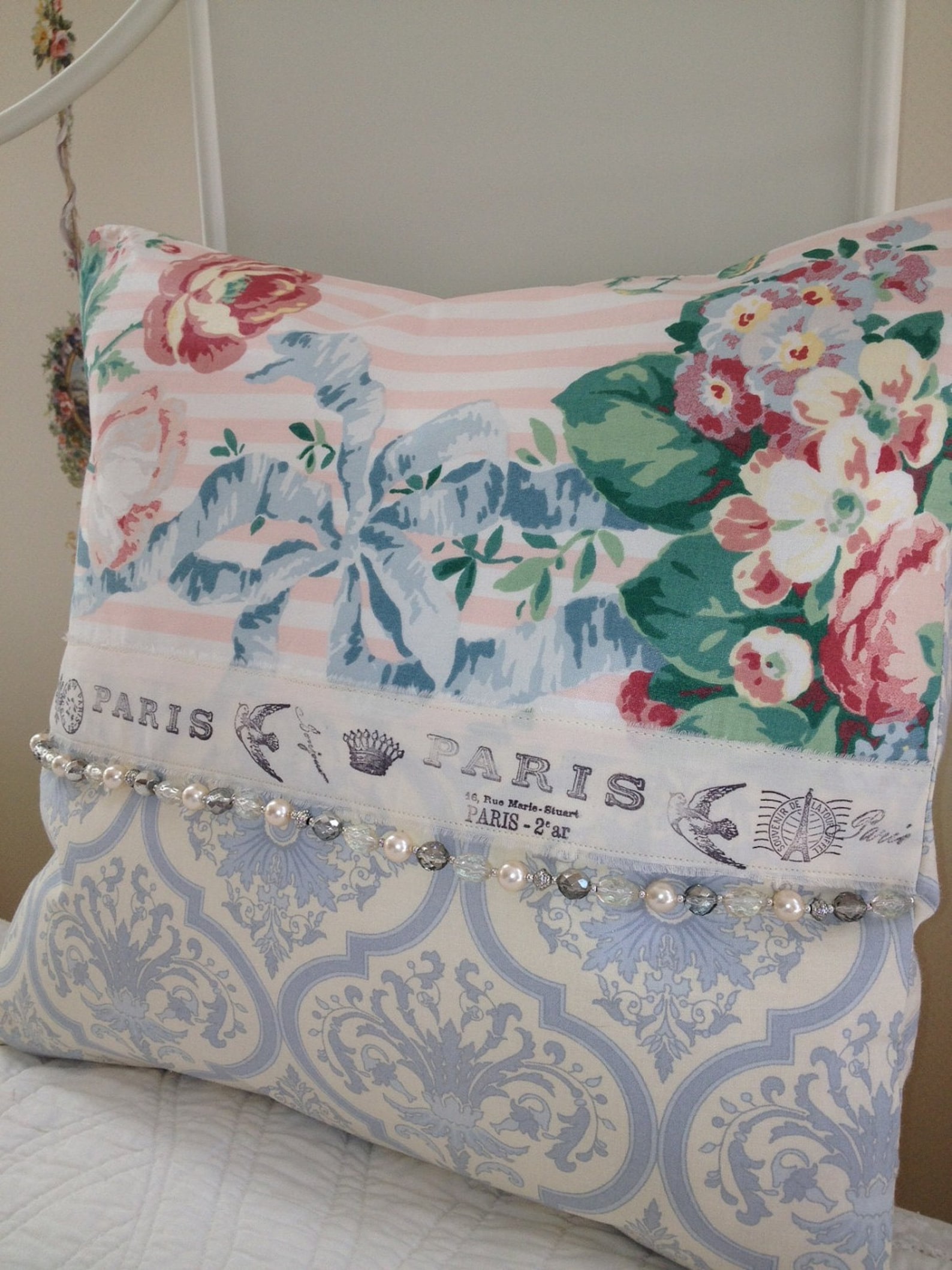 French Country Pillow Cover Sham Shabby Chic Pillow Cover Etsy