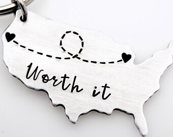 QIIER Long Distance Relationship Gift Leaving Keychain Boyfriend Gift Going Away Gift BFF If There Ever Comes A Day Keychain