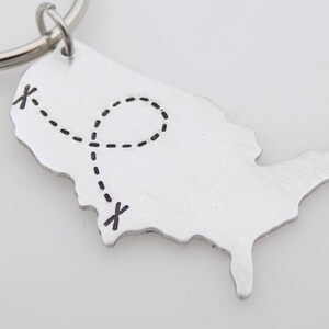 USA map keychain State key chain long distance Friends image 3