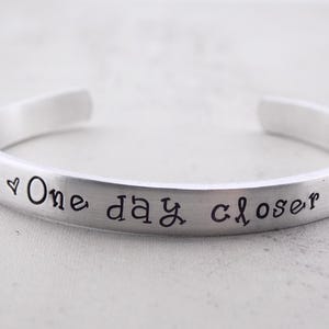 Custom, Adjustable , Long Distance Gift, One day closer, Counting the days, Handstamped, Military Wife, Deployment Gift for her bracelet