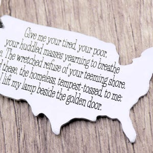 American Citizenship gift is laser engraved with the poem from the Statue of Liberty