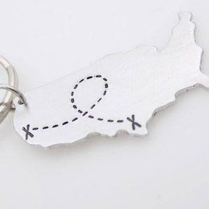 USA map keychain State key chain long distance Friends image 2