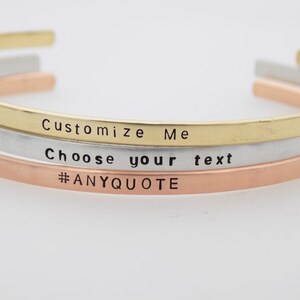 Custom personalized Handstamped Ring, Choose your metal and your phrase. image 5