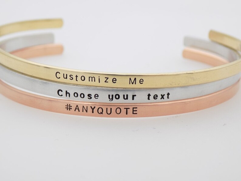 Custom personalized Handstamped Ring, Choose your metal and your phrase. image 5