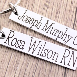 Custom Gift for Doctor or Medical Student, Stainless steel keychain with your choice of charm and custom name