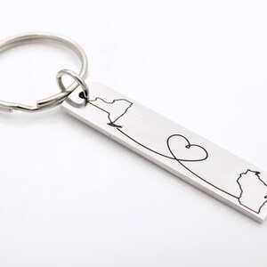 Long Distance Gift made with any 2 States or Countries Customize this adorable keychain image 7