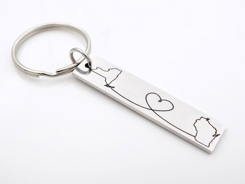 Long Distance Gift made with any 2 States or Countries Customize this adorable keychain image 7