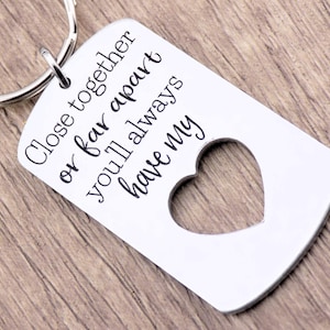 Long distance Gift Keychain for her or him long distance gift set gift for girlfriend boyfriend or long distance couples