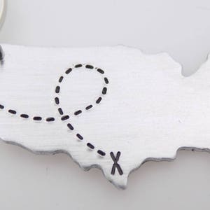 USA map keychain State key chain long distance Friends image 9