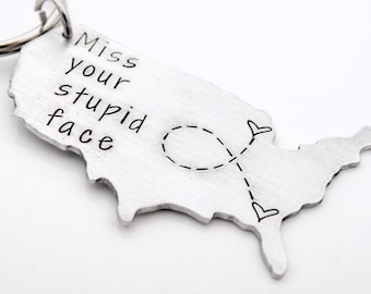 Long Distance Brother or Boyfriend Gift, USA Map gift for Sister Best Friend