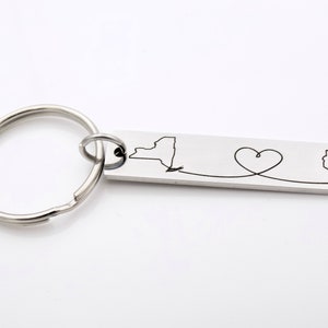 Long Distance Gift made with any 2 States or Countries Customize this adorable keychain image 5