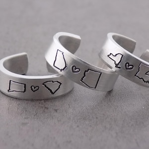 Custom ring for Long Distance Girlfriend or Boyfriend