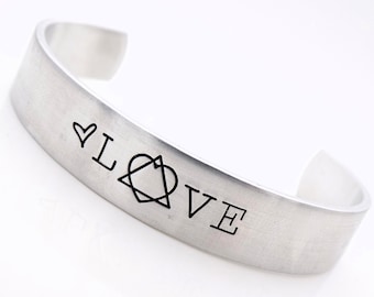 Long distance Adoption Handstamped Cuff - Adoption Gift