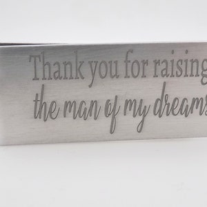 Personalized Money Clip, Wedding gift for Dad, Father of the Groom, Comes with gift box Custom with Names Personalized laser marked alum image 4