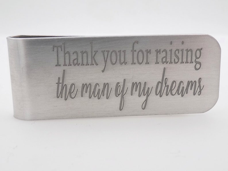 Personalized Money Clip, Wedding gift for Dad, Father of the Groom, Comes with gift box Custom with Names Personalized laser marked alum image 4