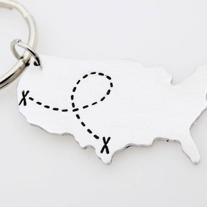 USA map keychain State key chain long distance Friends image 1