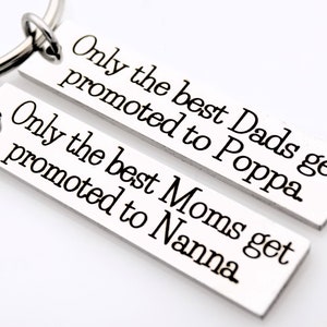 Only the best get promoted Keychains Gift for Nanna, Poppa, Grandma, Grandpa Text can be customized Single Keychain image 6