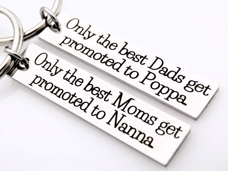 Only the best get promoted Keychains Gift for Nanna, Poppa, Grandma, Grandpa Text can be customized Single Keychain image 6