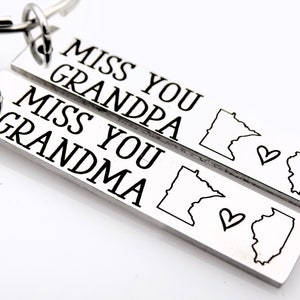 Gift for Grandparents - Long distance family keychain set