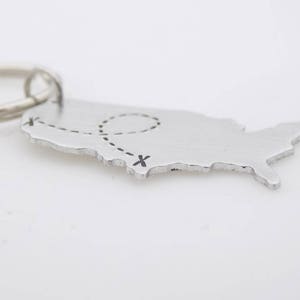 USA map keychain State key chain long distance Friends image 4