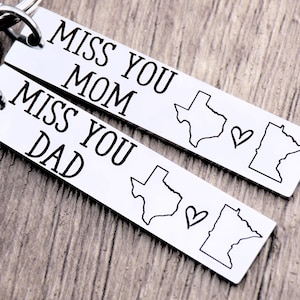 Long distance Parent Gift - Miss you Mom and Dad Choose ANY State, Country, or Province