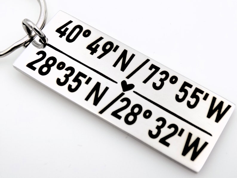 Custom Coordinates keychain Choose your locations image 1